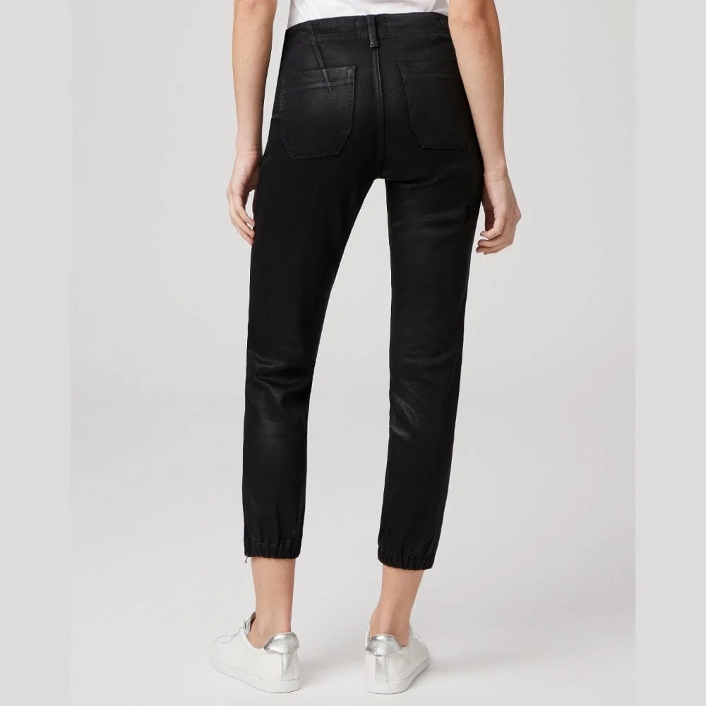 Paige Mayslie Jogger in‎ Black Fog Luxe Coating. - Picture 2 of 3